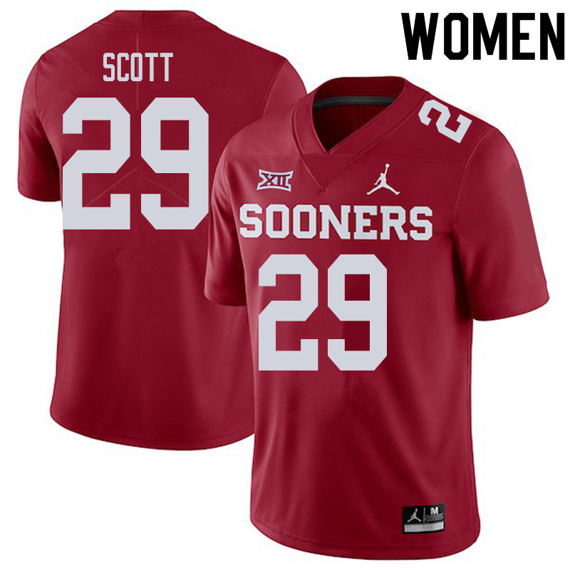 Women #29 Jaedyn Scott Oklahoma Sooners College Football Jerseys Sale-Crimson - Click Image to Close